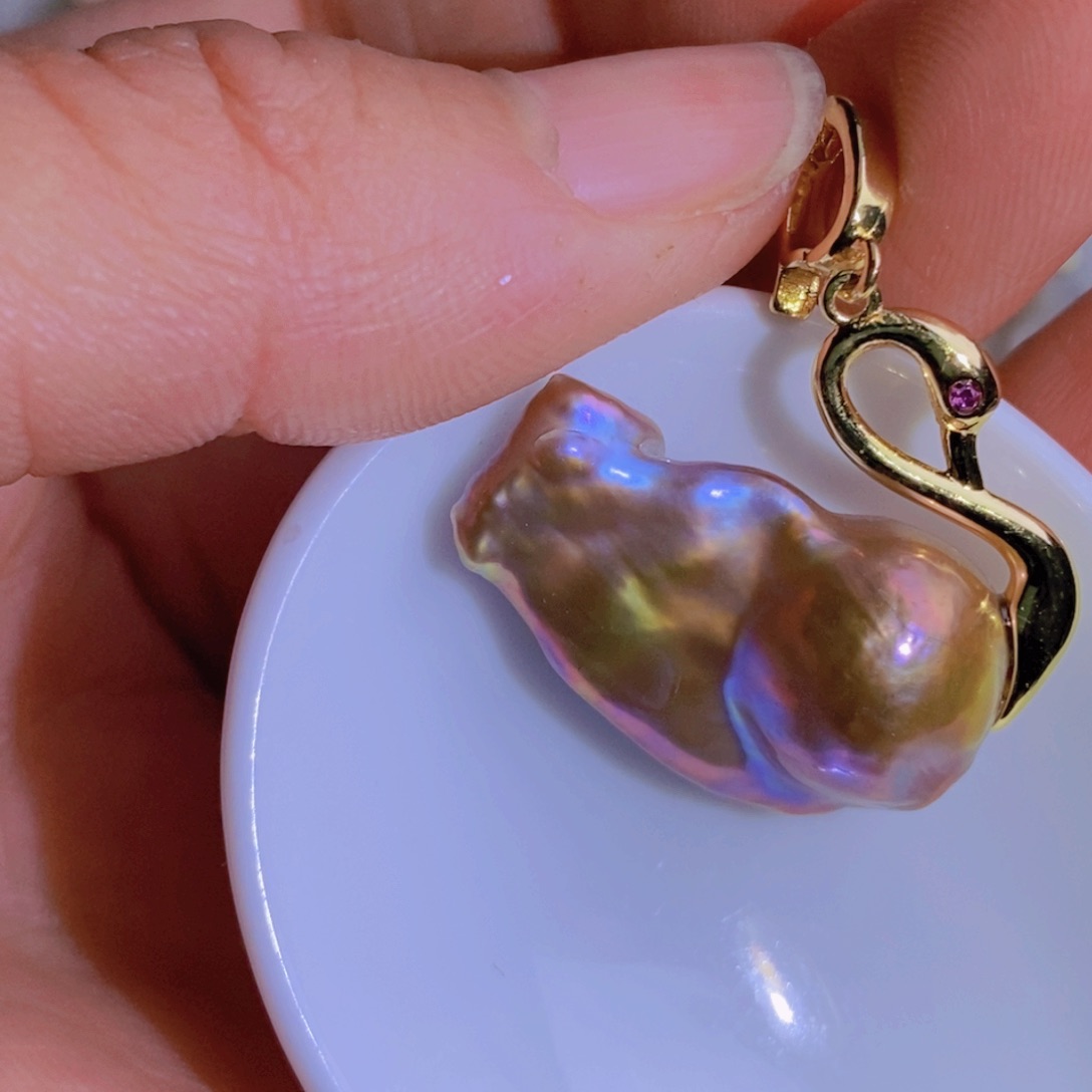 银S925镶嵌天然淡水珍珠淡水珍珠