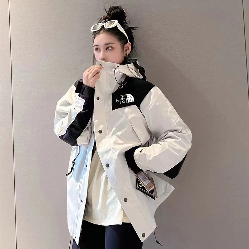 爆款防风户外撤柜美版1990冲锋衣女男连帽登山服情侣款外套三合一