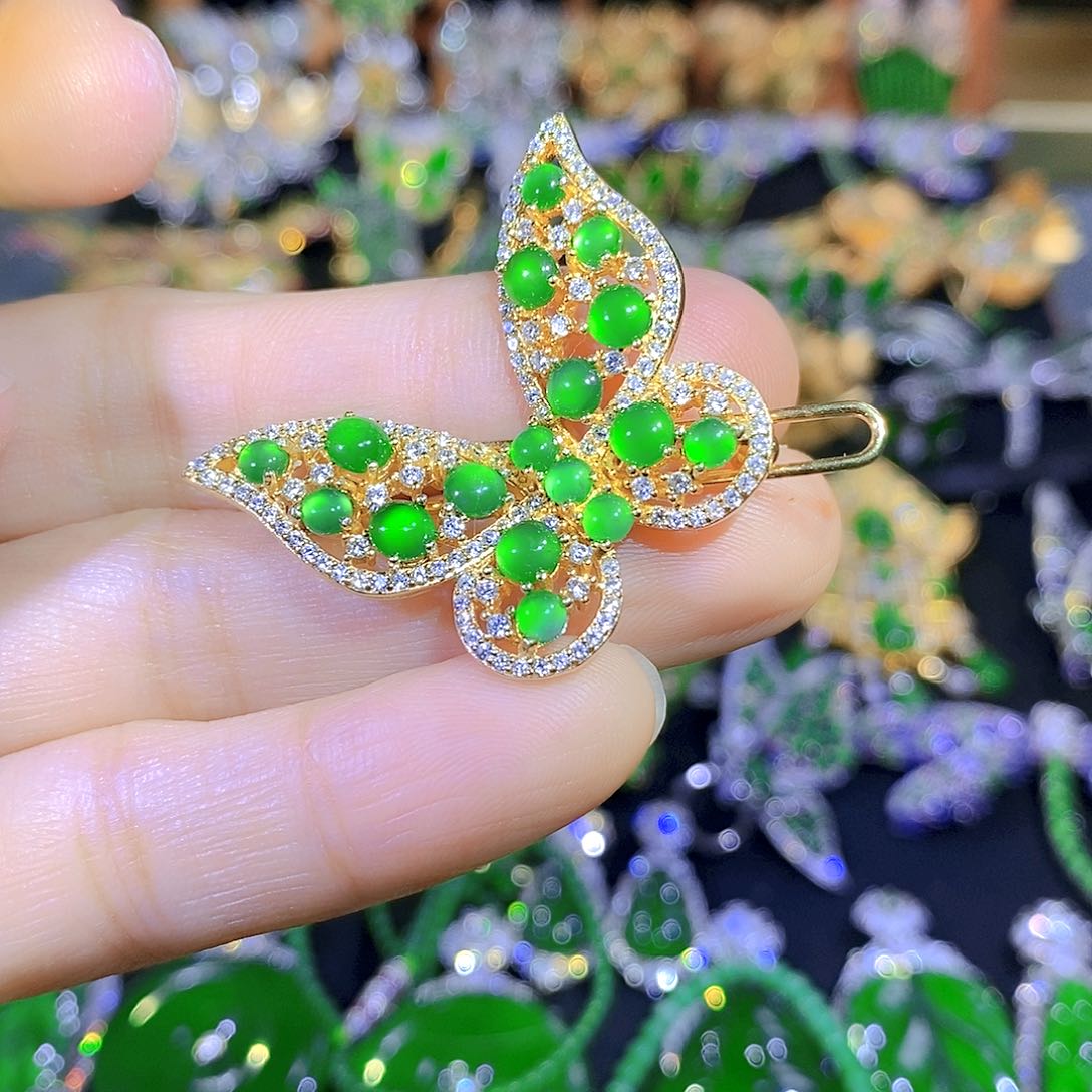 吊坠(不含链)银S925镶嵌翡翠