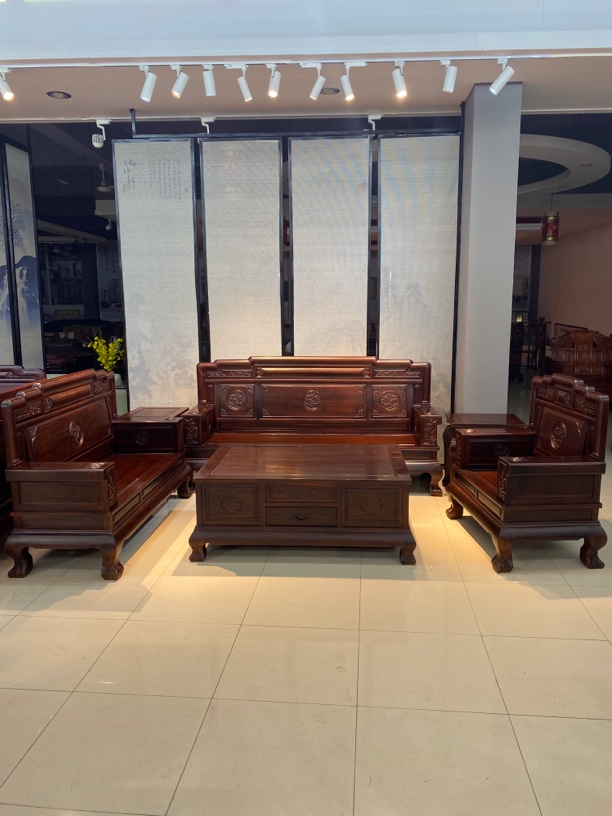 酸枝 国色天香沙发古典 六件套 客厅