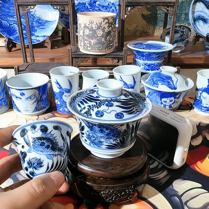 泥塑M*陆鱼藻套装手工手绘