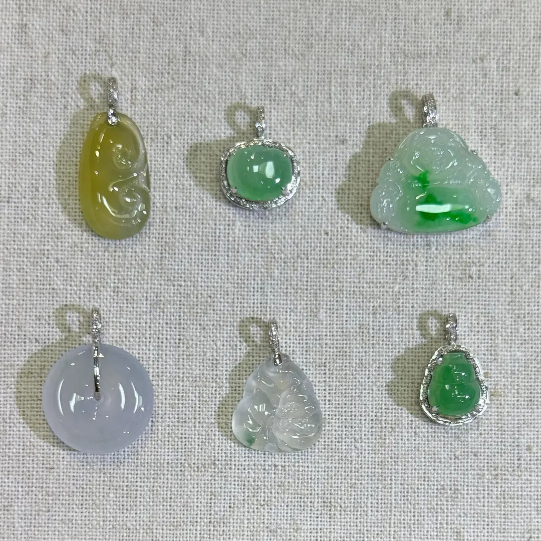 翡翠吊坠1件-18K金-多样性发货只发一件-Z59-BK|CXQ21