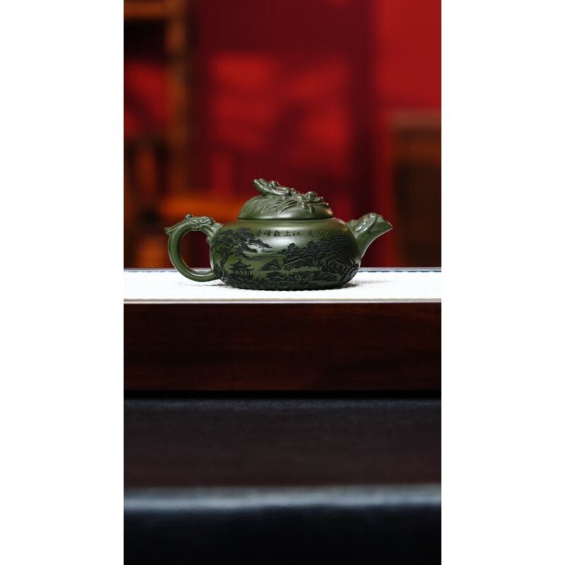 宜兴紫砂 鳌头 绿泥 李志刚h008