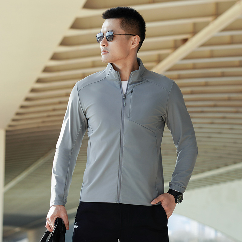 【龙牙】隐之轻鹿针织抗UV立领夹克休闲男春秋弹力舒适户外运动百搭