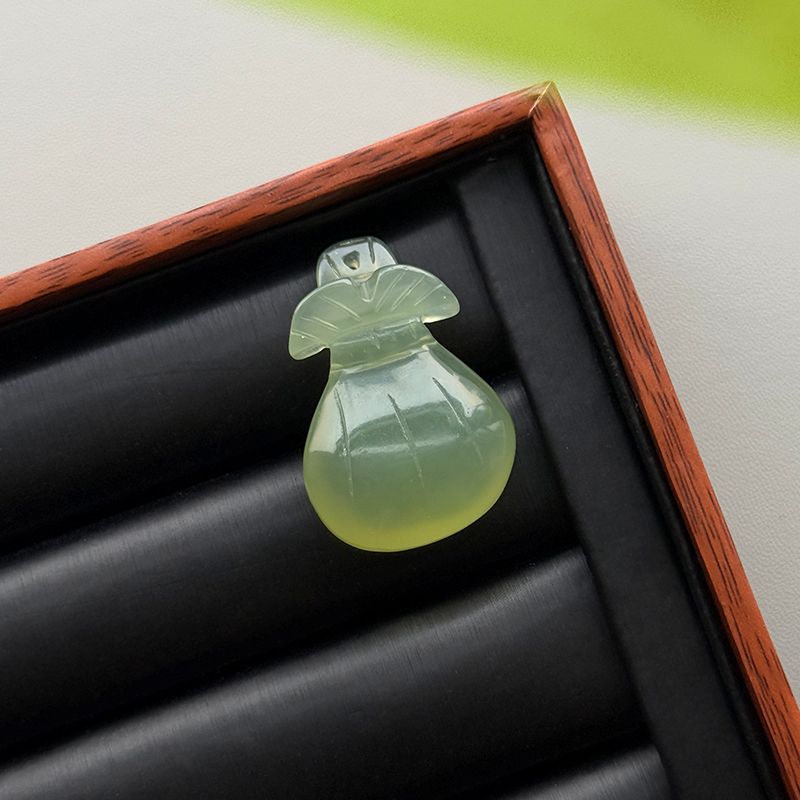 玉知意岫玉大钱袋吊坠天然玉石岫岩玉挂坠百搭多样性发货【赠绳】