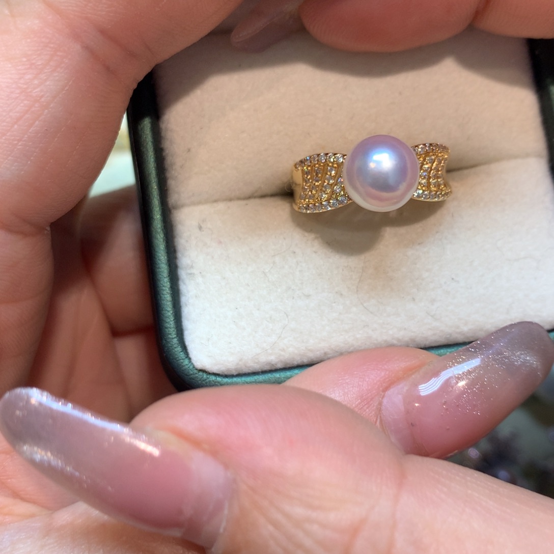 海水珍珠戒指银S925镶嵌
