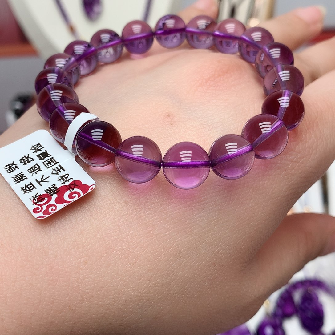 紫晶全净体手串10m m未镶嵌