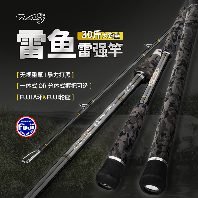 梓隆雷鱼打黑超硬xh雷强竿黑鱼竿轻硬全FUJI导眼a环轮作路亚竿