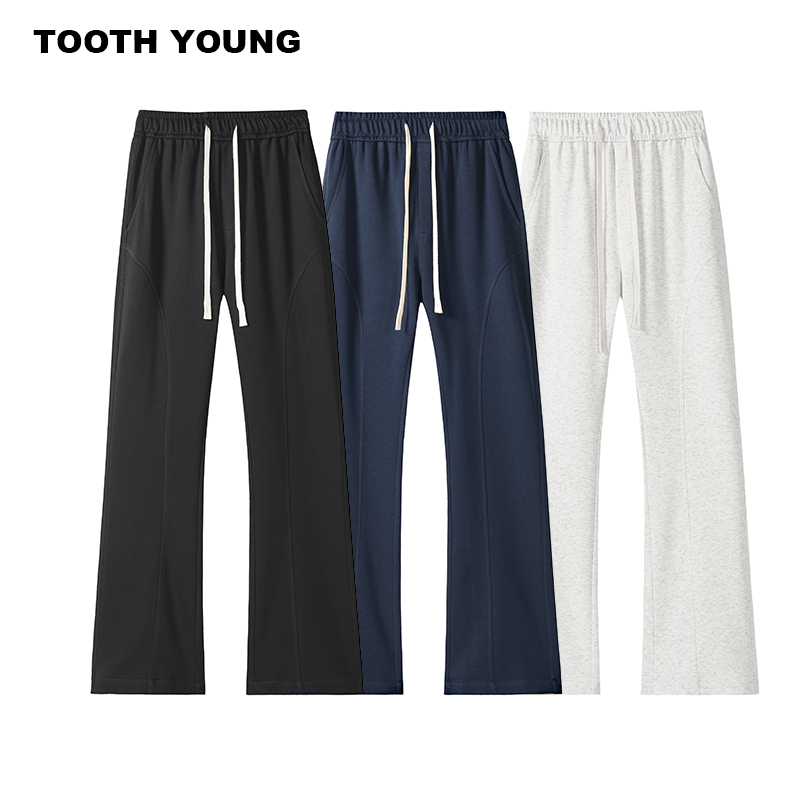 冯一&TOOTH YOUNG【沉寂之色】冬季新款加绒微喇卫裤男显瘦休闲裤