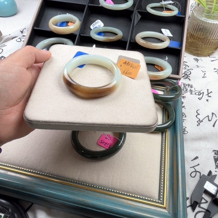 未镶嵌手镯和田玉玲珑美镯54.5