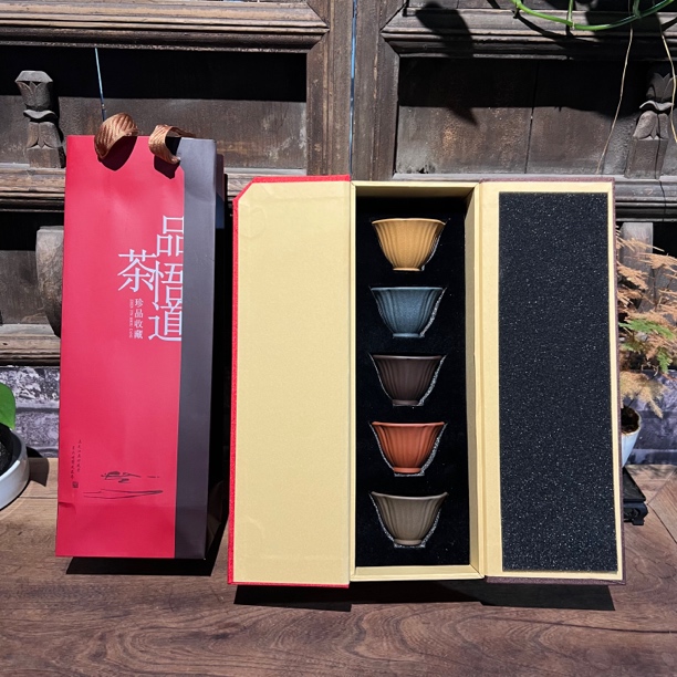 【手印紫砂】五色杯 宜兴原矿紫砂 70cc 手工主人杯 品茗杯家用创意