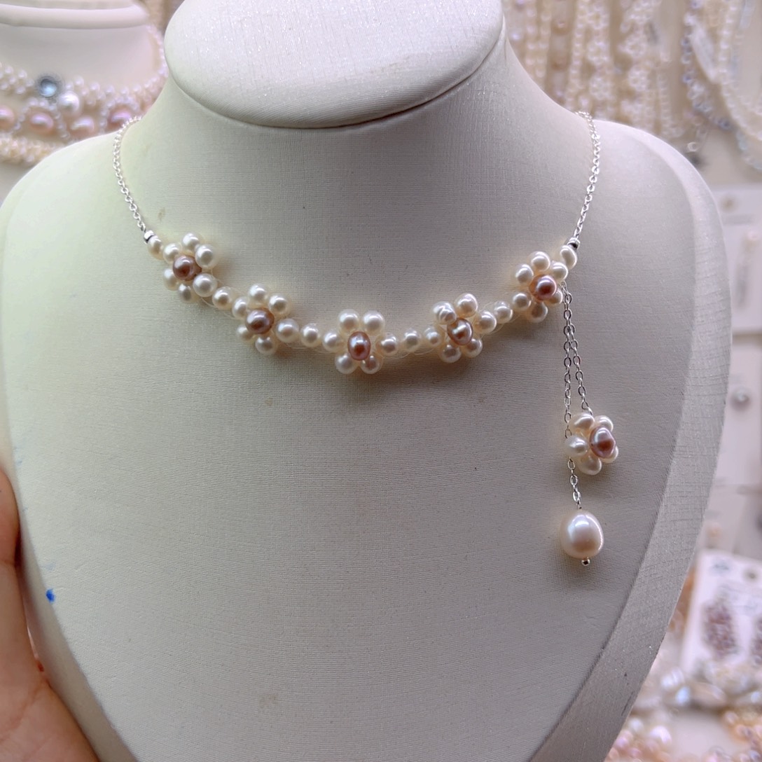 未镶嵌耳饰淡水珍珠项链