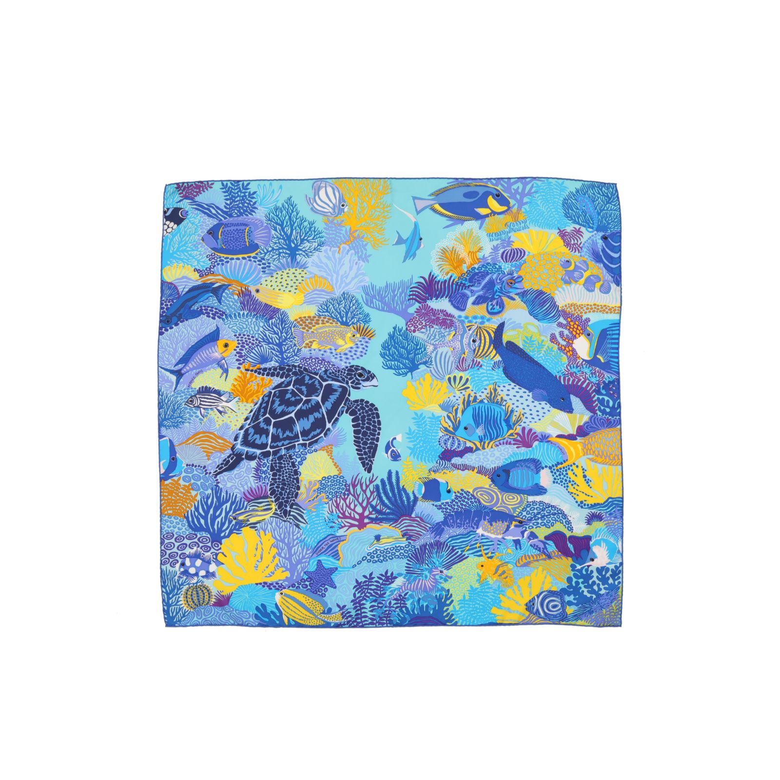 99新 Hermes/爱马仕 花花 90*90厘米 围巾方巾 印花 桑蚕丝 