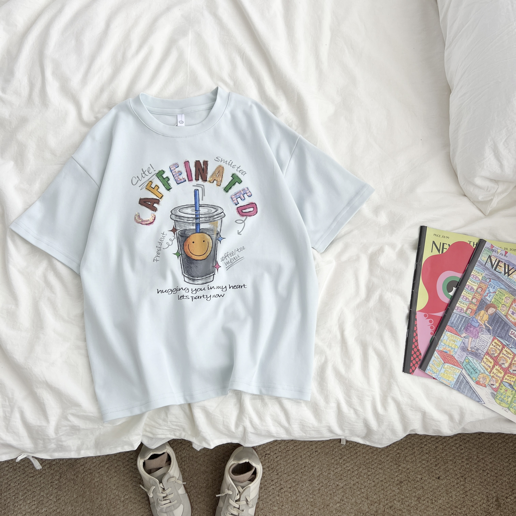 （现货）女童夏季休闲时髦亮片短袖t恤女宝圆领薄款半袖TZYXW58173