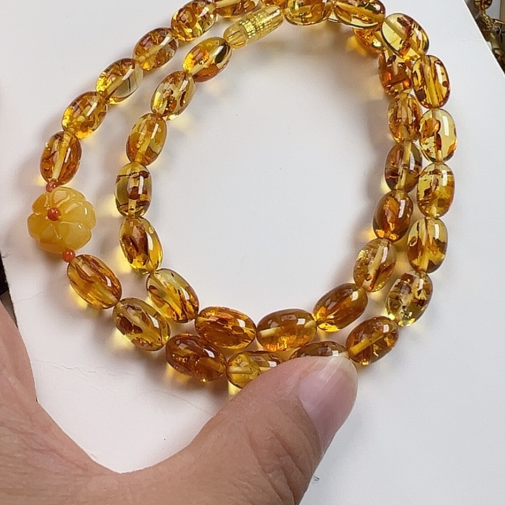 琥珀（花珀）未镶嵌颈饰