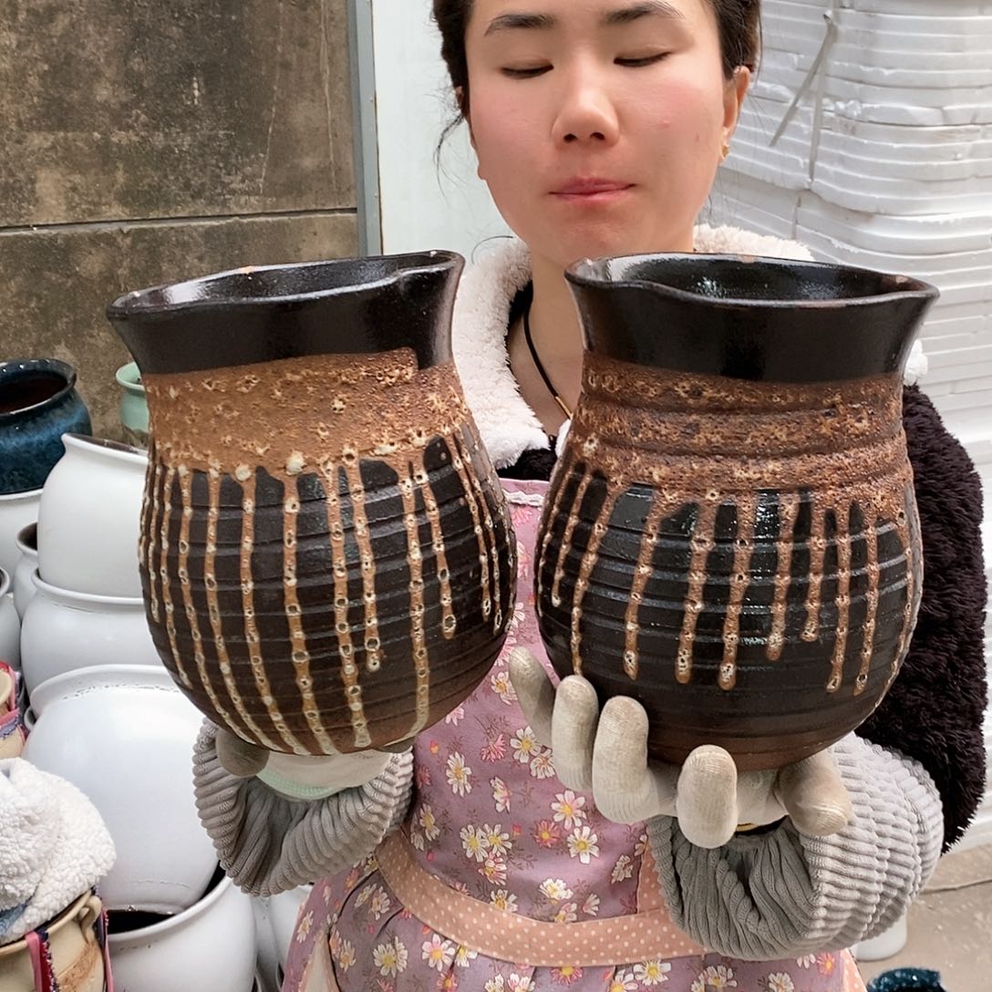 紫砂花盆瑕疵口15高20