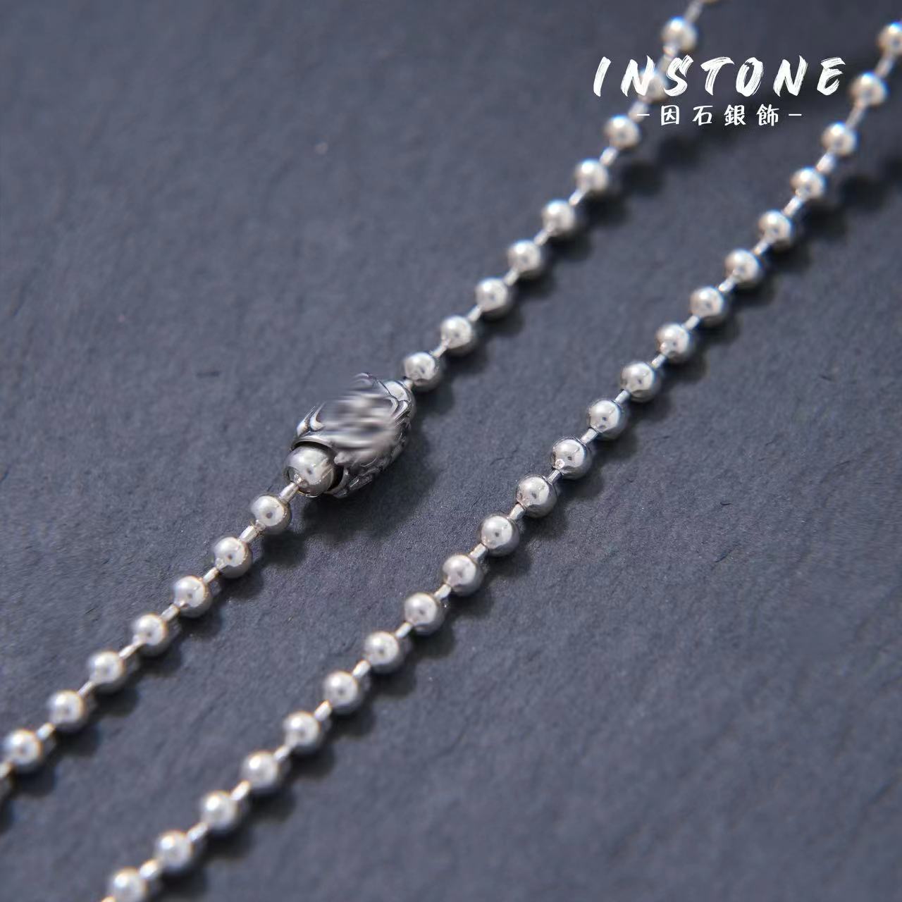 坠链均925银 鸿聚隆 NO009米珠链时尚百搭简约光珠实