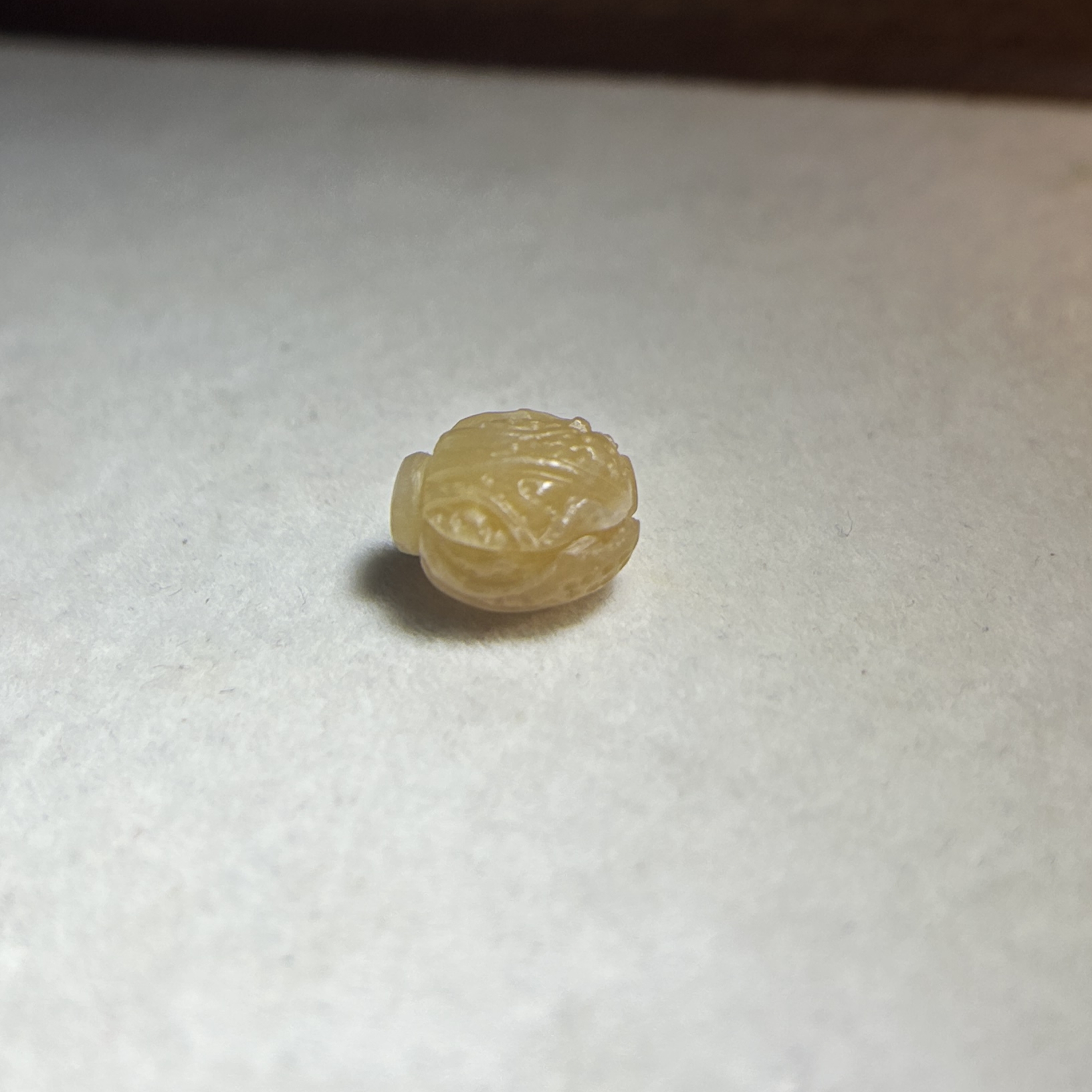 新疆和田玉糖白菜单珠顶珠和田玉百财吊坠迷你小白菜通孔文玩佩珠