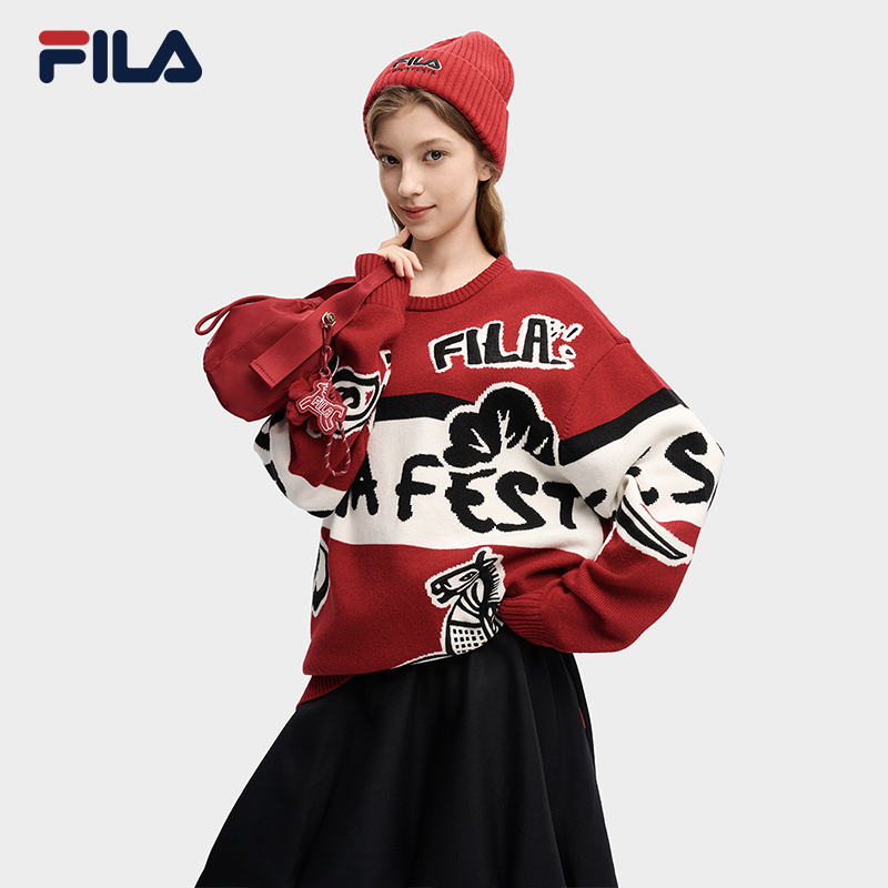 Fila/斐乐【马上起飞】男女同款情侣编织衫2026新年款春季新款毛衣
