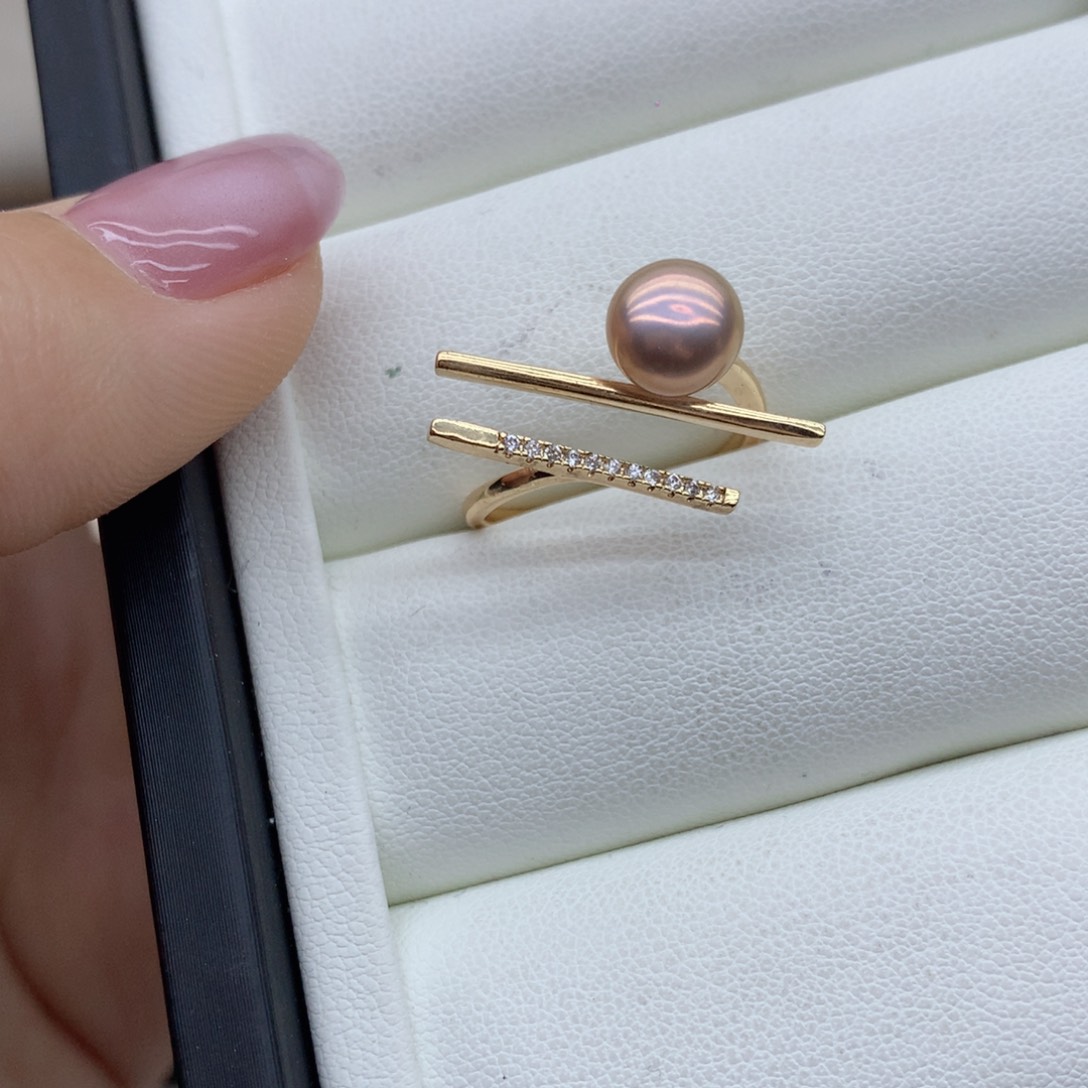 戒指合金淡水珍珠