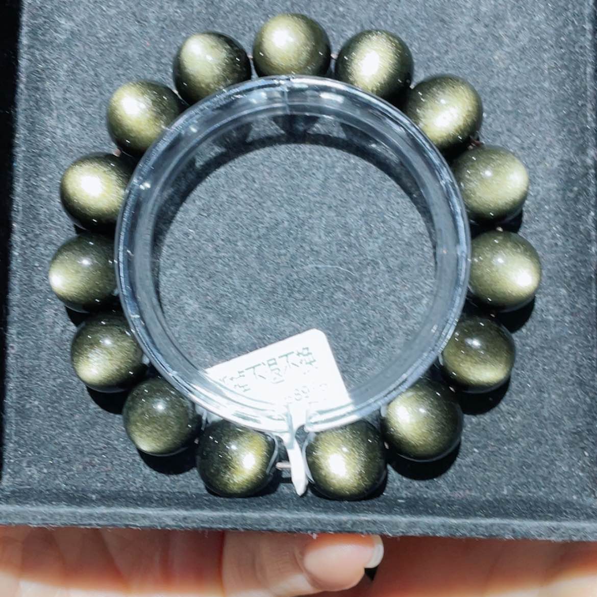 【闪购商品】未镶嵌黑曜岩手链红*