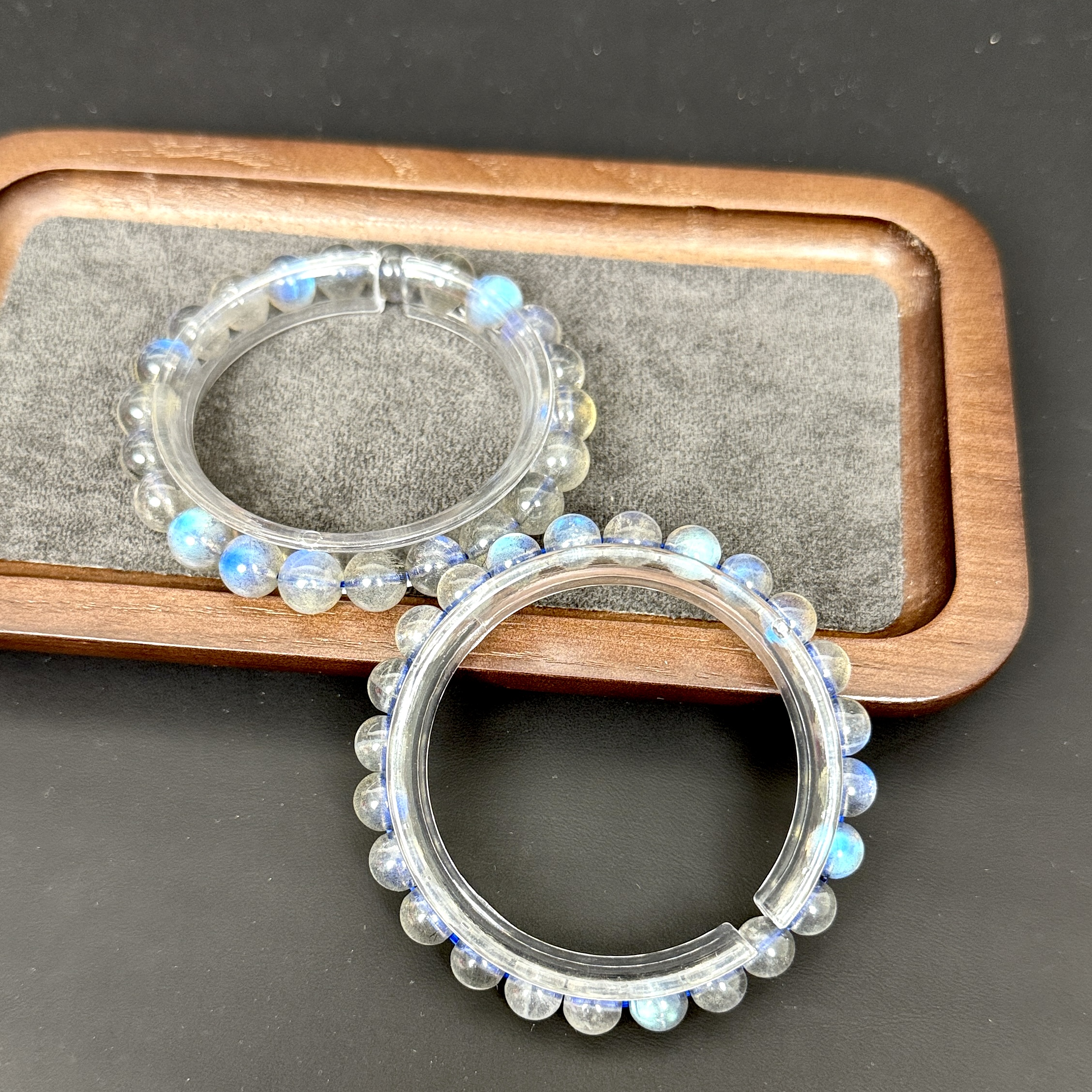 玻璃体全蓝灰月光H236手链手串多样性发一