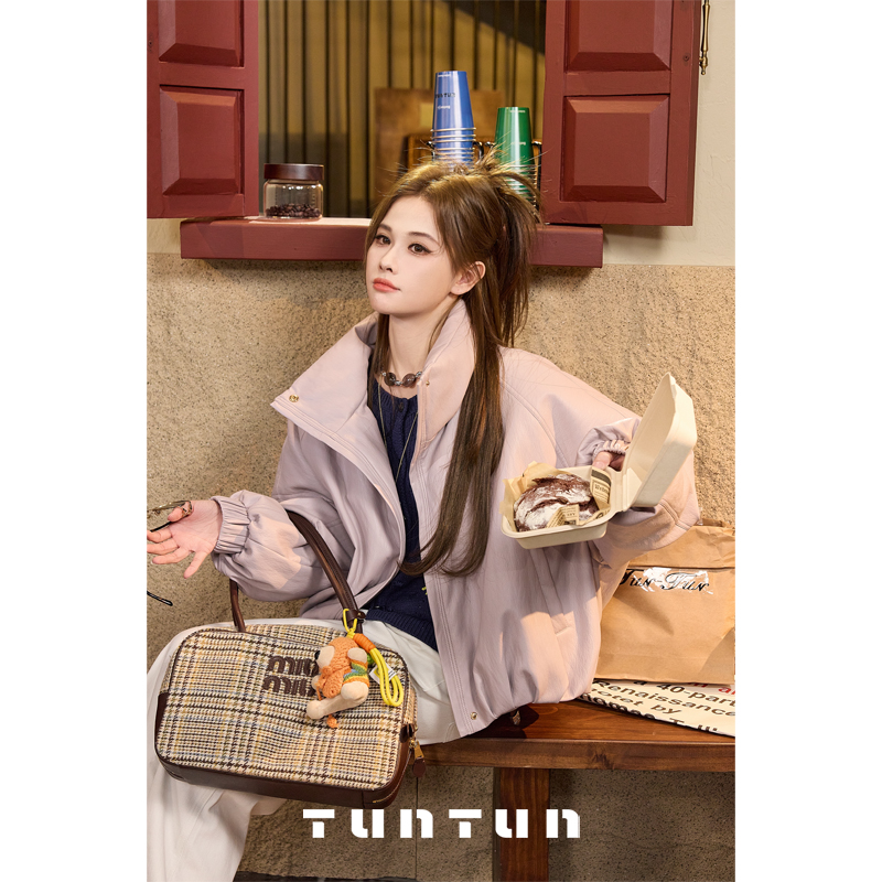 吞吞TUNT【软云包】温柔包裹 落肩廓形皮感羽绒