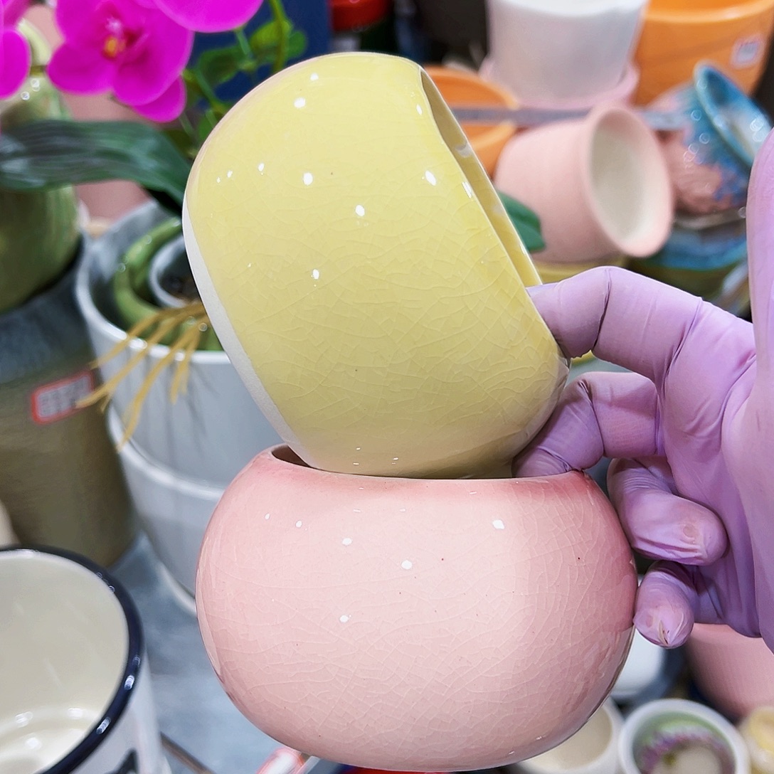 外贸尾单陶瓷花盆凑单10米包邮