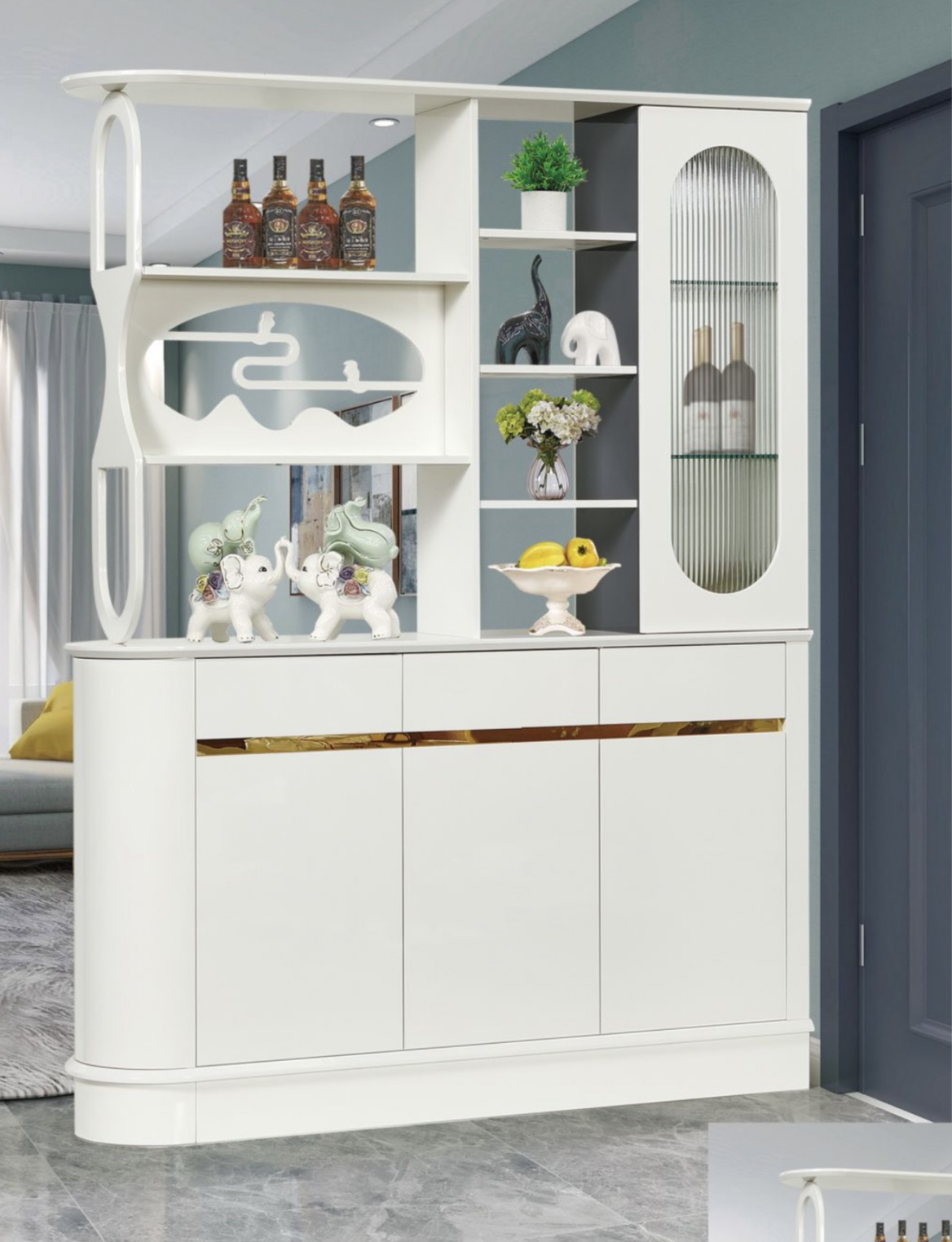 1米3 1米5落地入户轻奢家用客厅隔断屏风柜