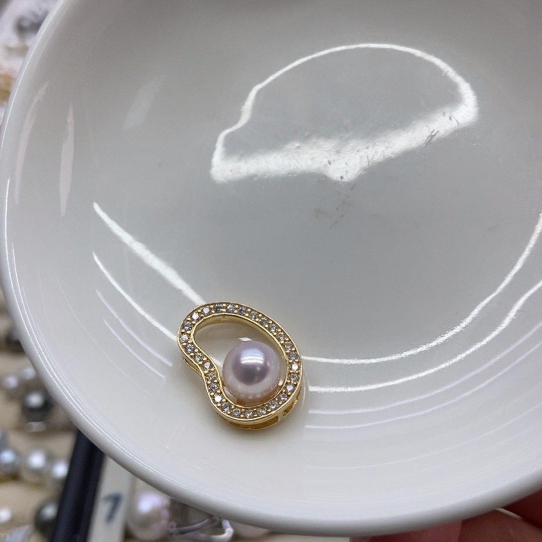 海水珍珠吊坠(不含链)银S925镶嵌