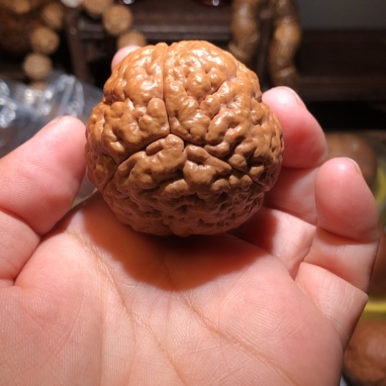 把件橄榄核单只脑纹金刚45