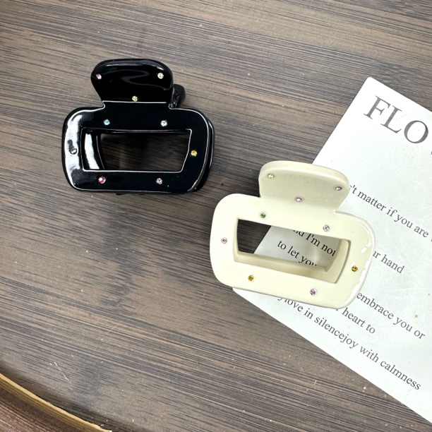 【杳饰】1622 醋酸彩钻小抓夹镂空百搭醋酸抓夹半扎发迷你时尚气质