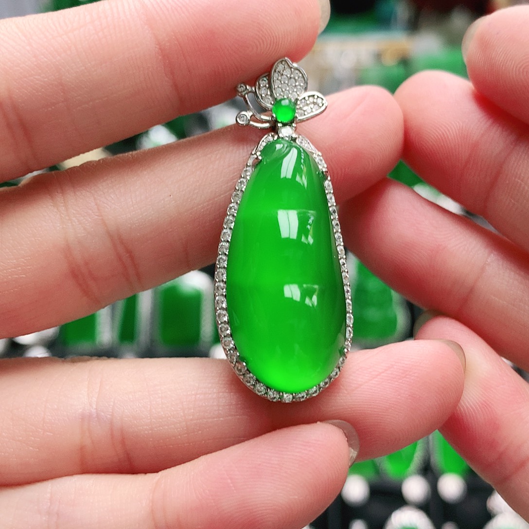 银S925镶嵌吊坠玛瑙/玉髓