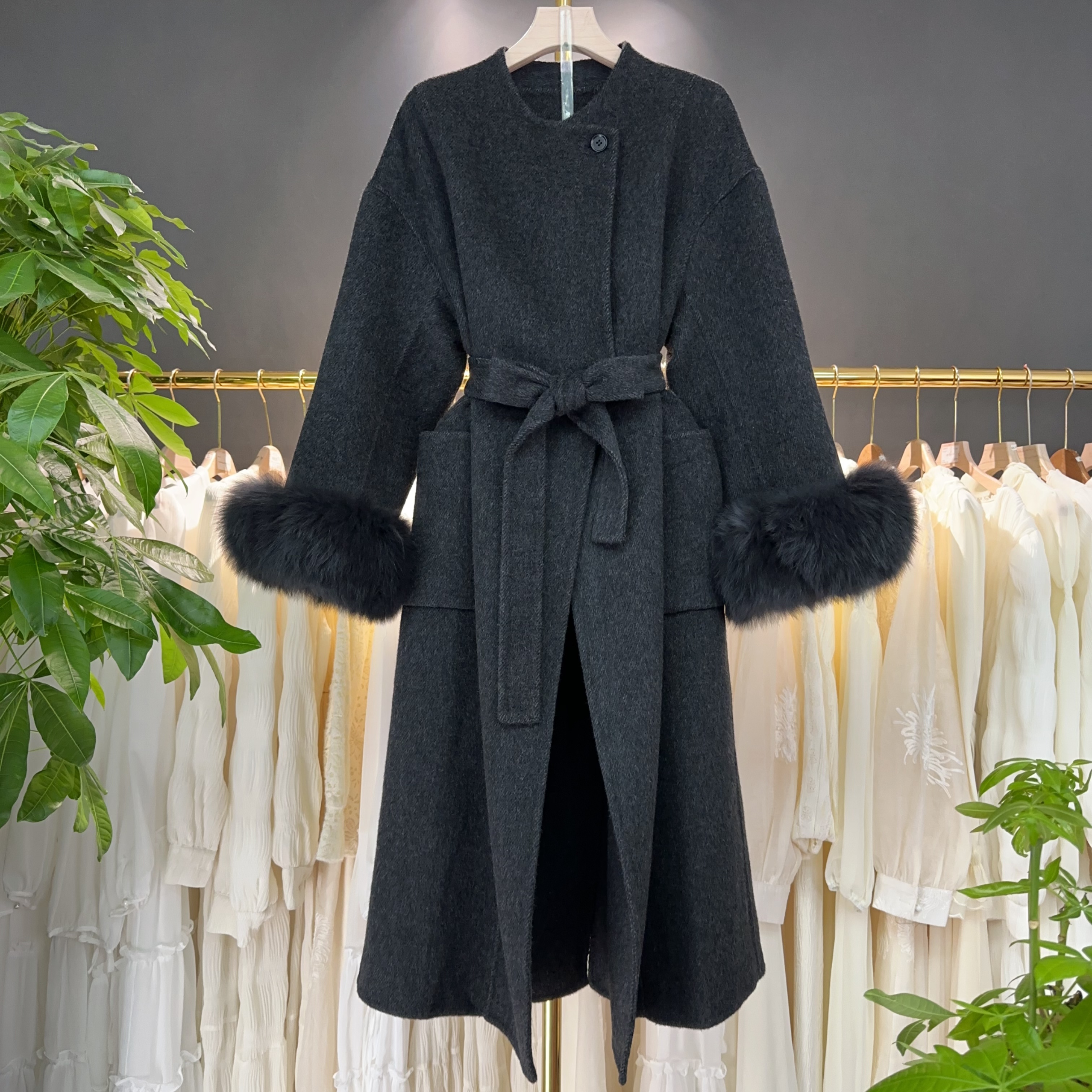 【A9265】毛呢外套女2025秋冬新款时尚休闲设计感毛呢外套