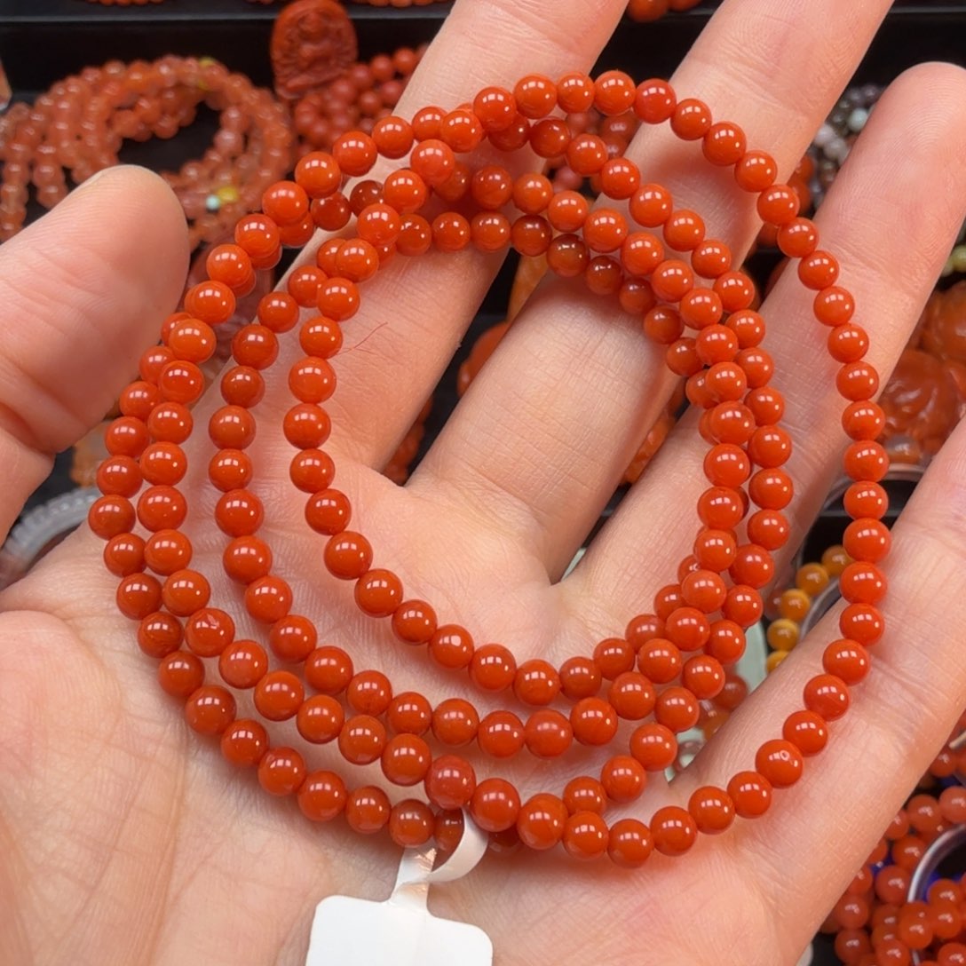 南红玛瑙未镶嵌手串4mm