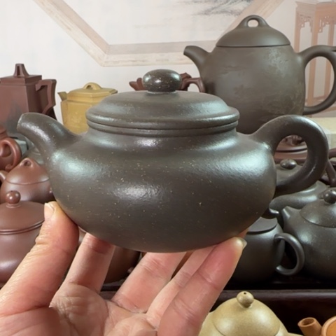 紫砂茶壶梨皮天青250cc