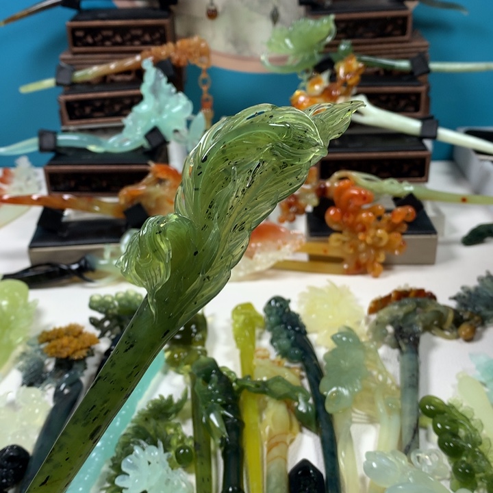 蛇纹石玉发簪未镶嵌