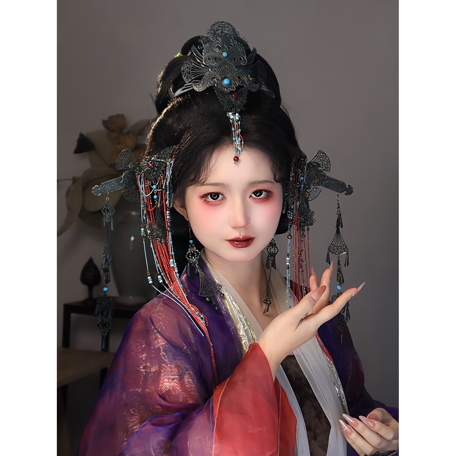 耀如春华 青铜 【套装链接】原创国风头饰唐制明制发簪汉服配饰