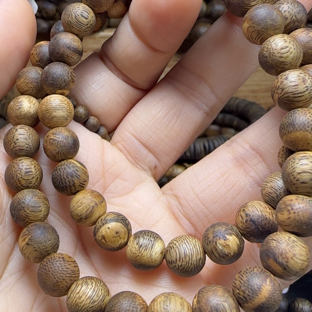 沉香沉香碎屑08双圈花珠