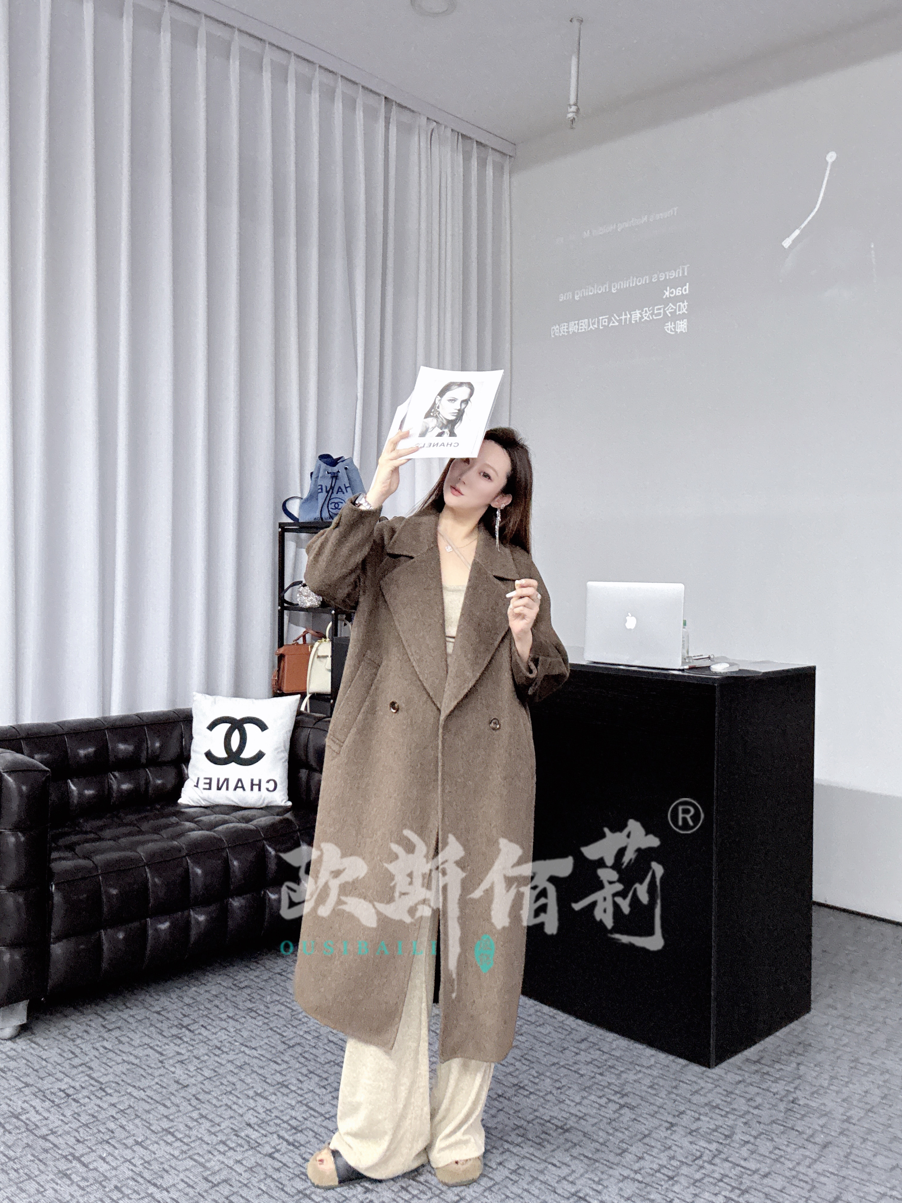 【山岚入梦】高级感双面羊毛大衣女中长款宽松休闲羊毛呢子外套