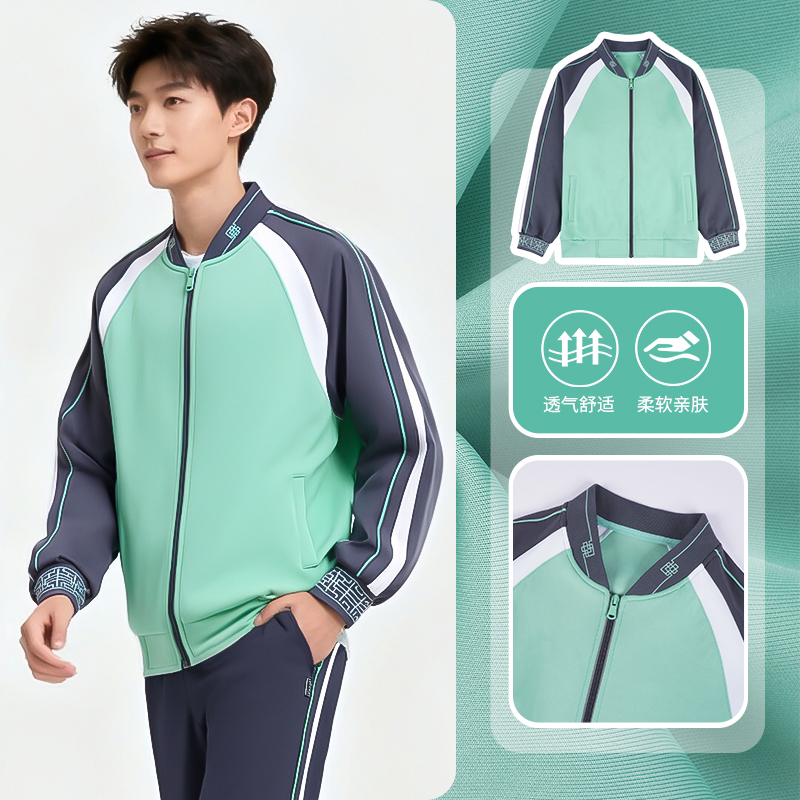 江西省赣州市初中学生统一校服短袖长裤外套三件套秋季小学生班服