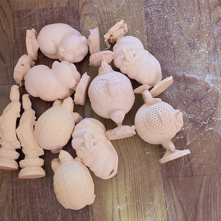 木何**肉大叶黄杨木手把件10个有瑕