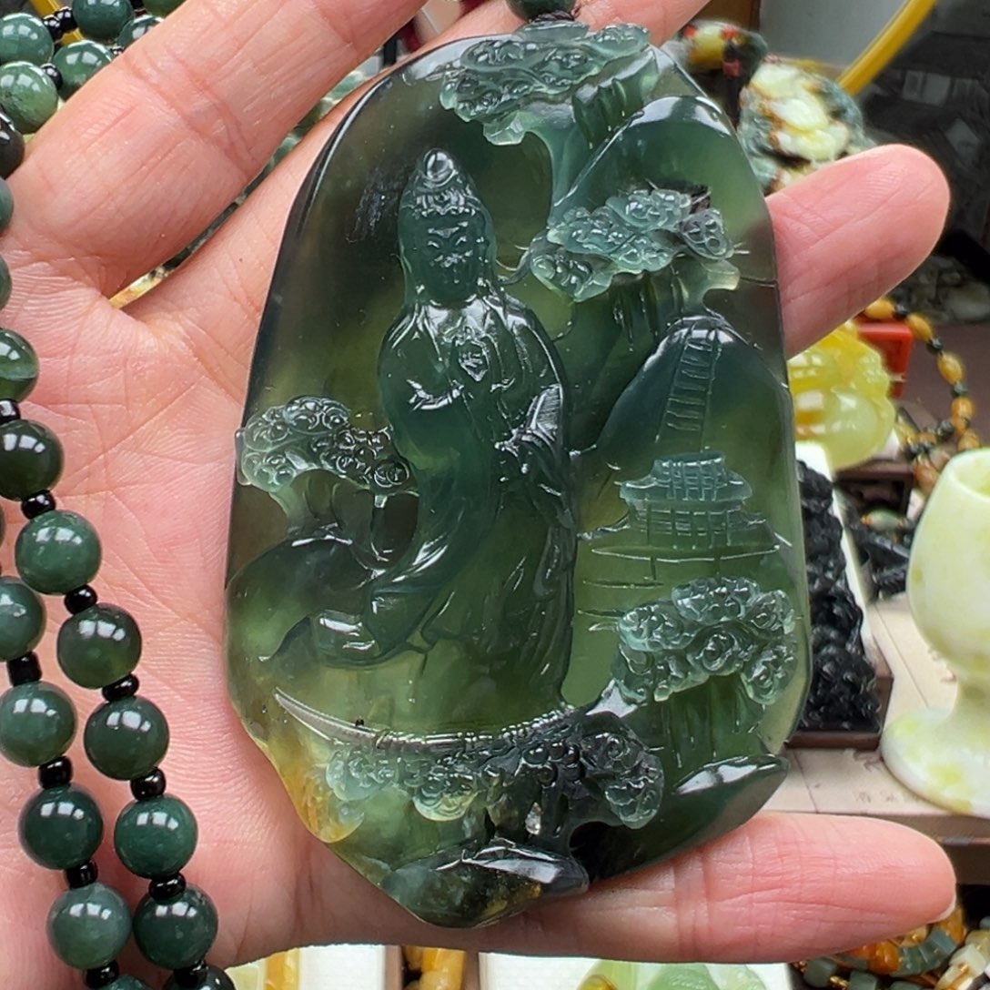 岫玉未镶嵌挂件挂件