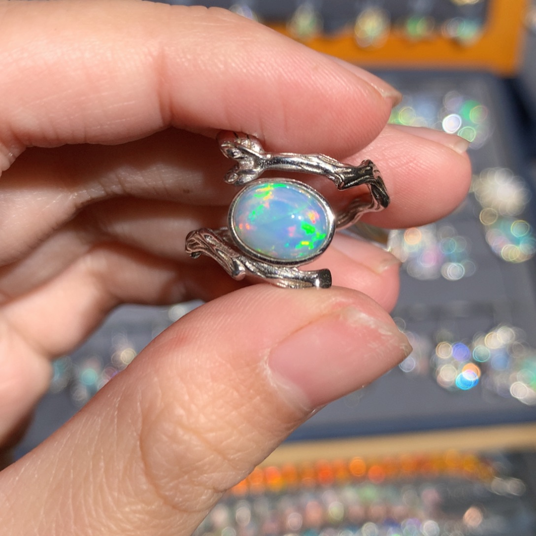 银S925镶嵌欧泊欧泊手链y