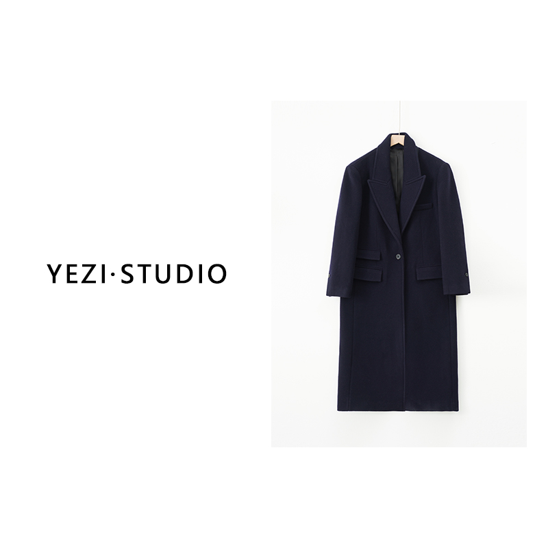 叶子定制单色【巴黎】澳毛羊绒显瘦大气秋冬氛围感廓形大衣24410106
