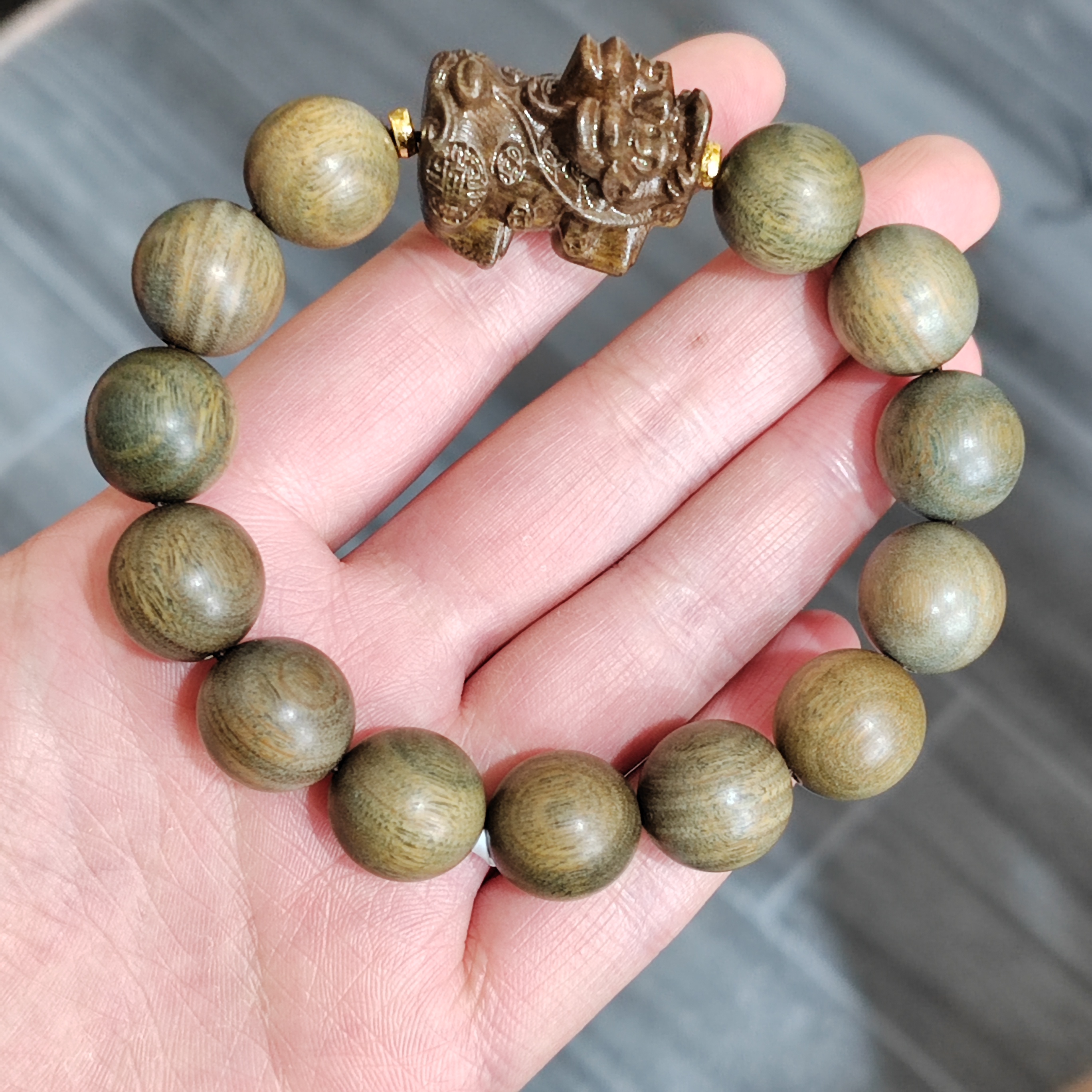 绿檀手串男女款卡15维腊木单圈 378（无礼盒）