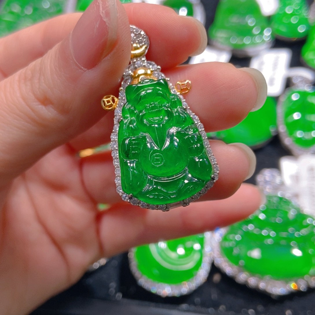 翡翠吊坠(不含链)银S925镶嵌