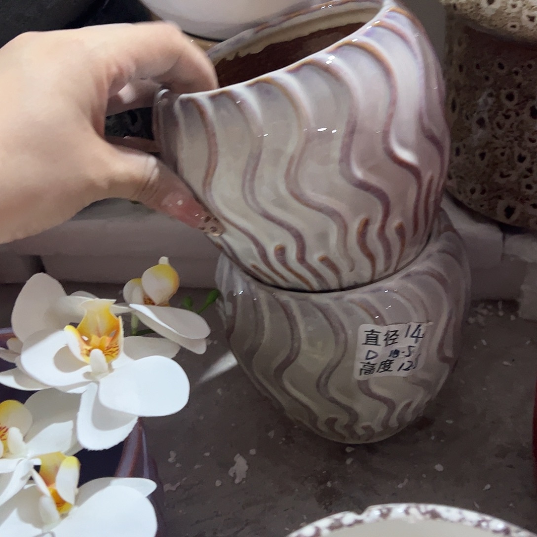有孔陶瓷花盆，满10米包邮发货