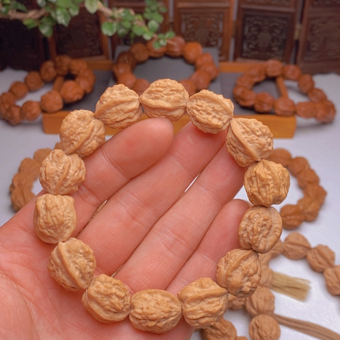 桃核手串淡**生蛤蟆头尺寸16