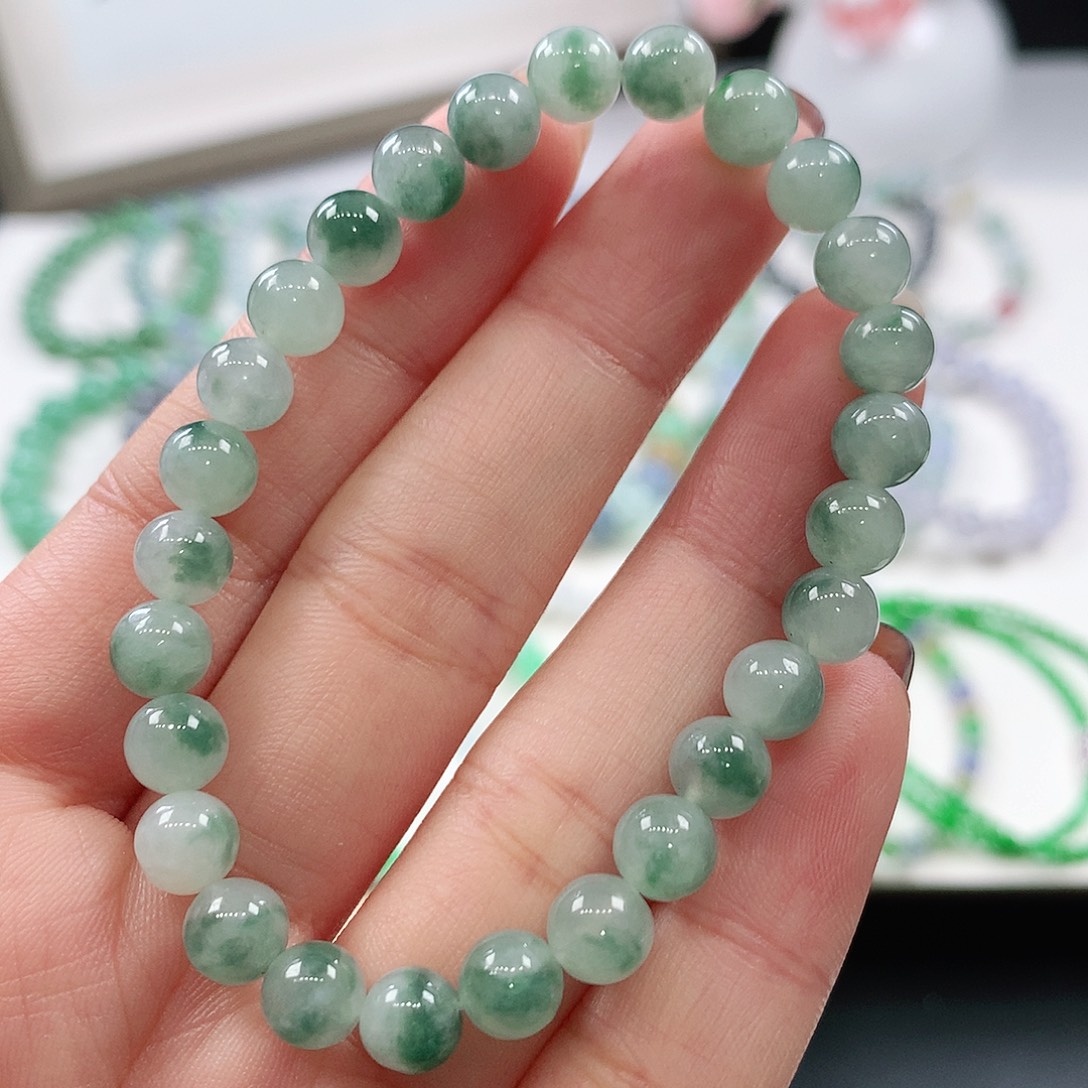翡翠未镶嵌手链6.5mm